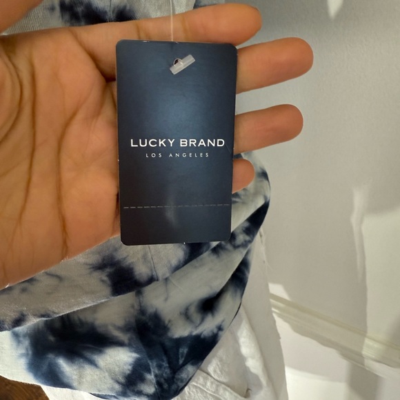 Tie-Dye V-Neck Women's Top - Blue - Picture 5 of 9